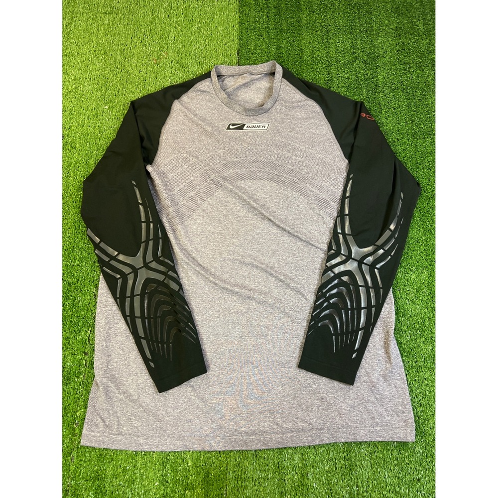 Bauer Vapor Ice Hockey Base Layer Shirt Mens Large Grey Black Long Sleeve